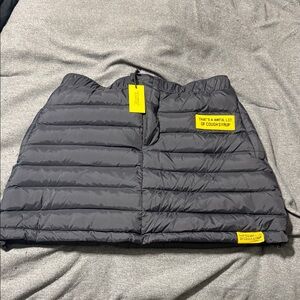 Trendy Black Quilted Mini Skirt with Yellow Accents